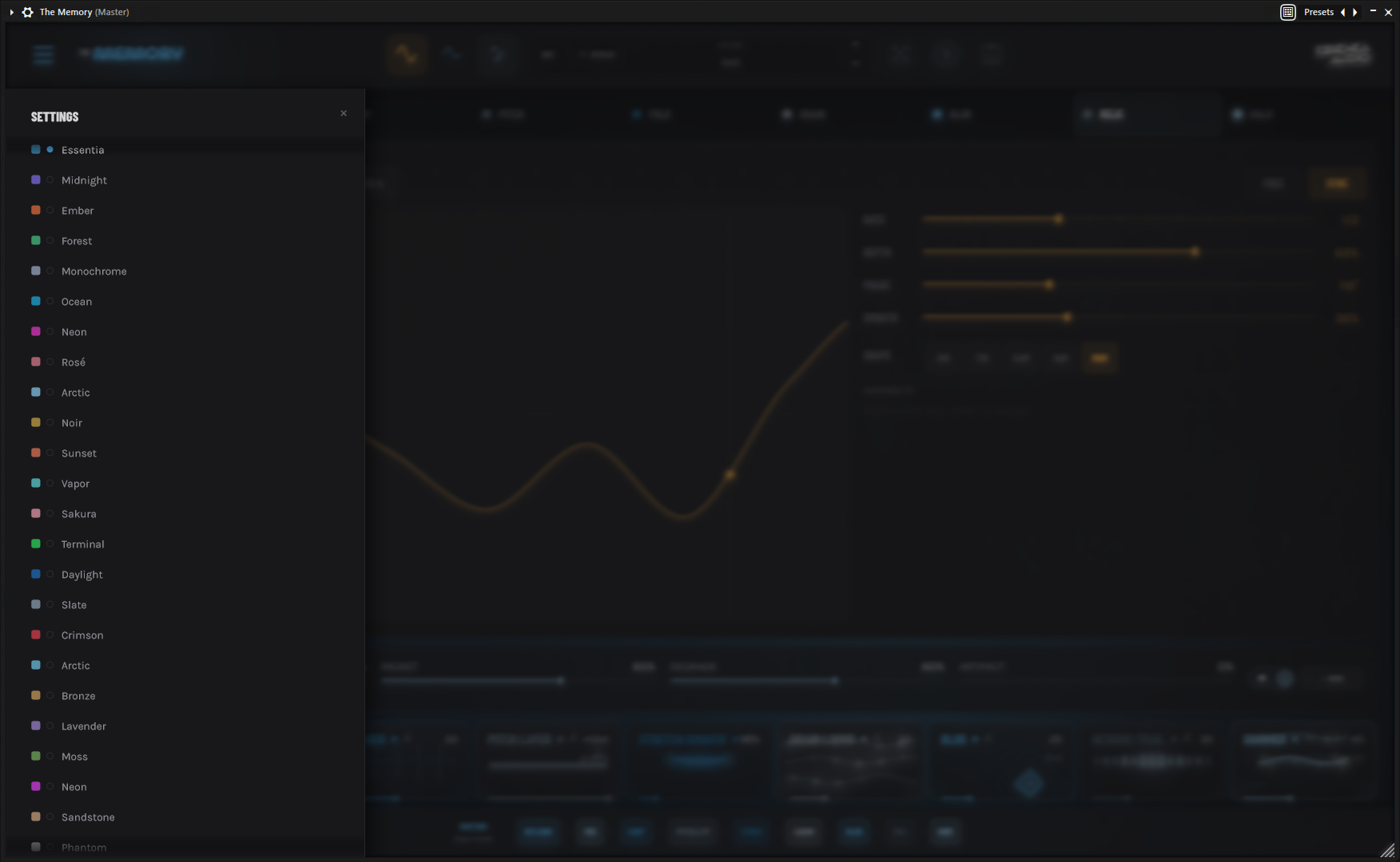 Plugin interface screenshot